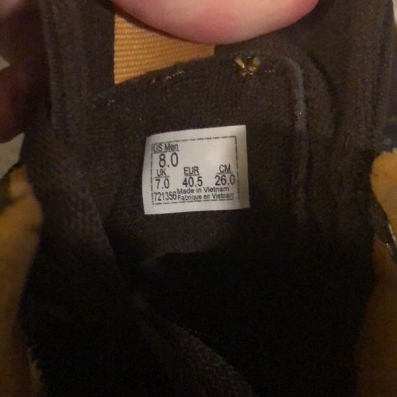 Brown, blue, and yellow size 8 slightly used - Picture 2 of 2